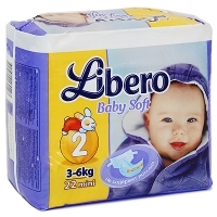 Подгузники "Libero Baby Soft", 3-6 кг, 22 шт артикул 6885a.