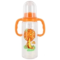 Бутылочка с ручками для кормления "Мир детства", пластиковая, 250 мл, от 4 месяцев артикул 6998a.