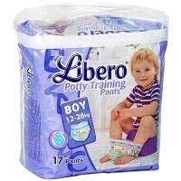 Подгузники-трусики для мальчиков "Libero Potty Training Pants", 12-26 кг, 17 шт артикул 7036a.